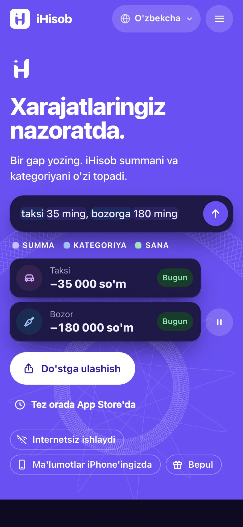 iHisob — iPhone